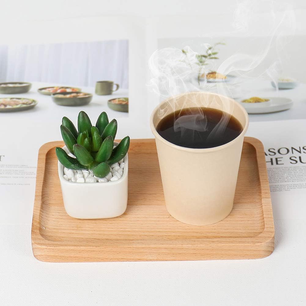 8 oz Disposable Light Brown Paper Coffee Cups Bamboo Fiber 160 Pack