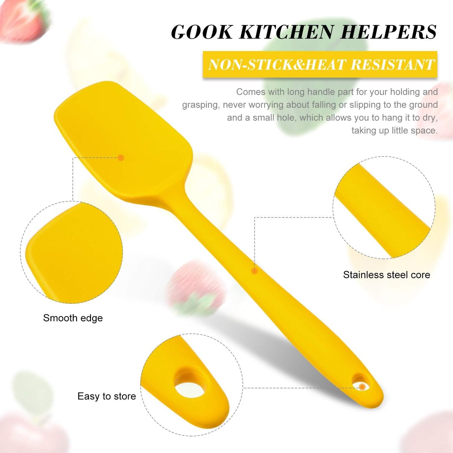 Patelai Silicone Spatulas, 7 Pieces 8.2 Inch Small Rubber Spoon Non Stick Kitchen Spatulas Heat Resistant Flexible Scrapers Baking Tool for Cooking, Mixing, Baking Tools