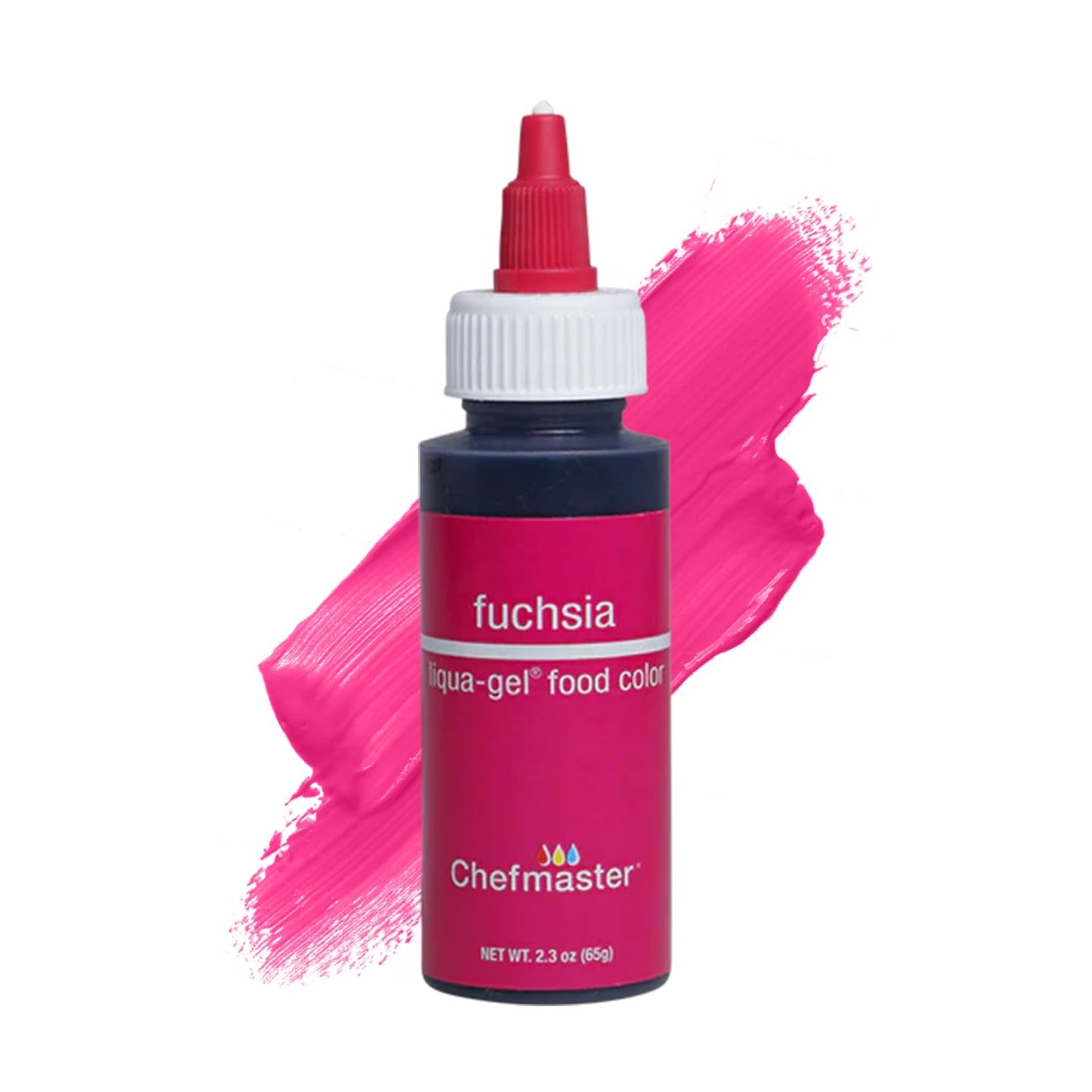 Chefmaster Fuschsia Liqua-Gel® Food Coloring | Vibrant Color | Professional-Grade Dye for Icing, Frosting, Fondant | Baking &amp; Decorating | Fade-Resistant | Easy-to-Use | Made in USA | 2.3 oz