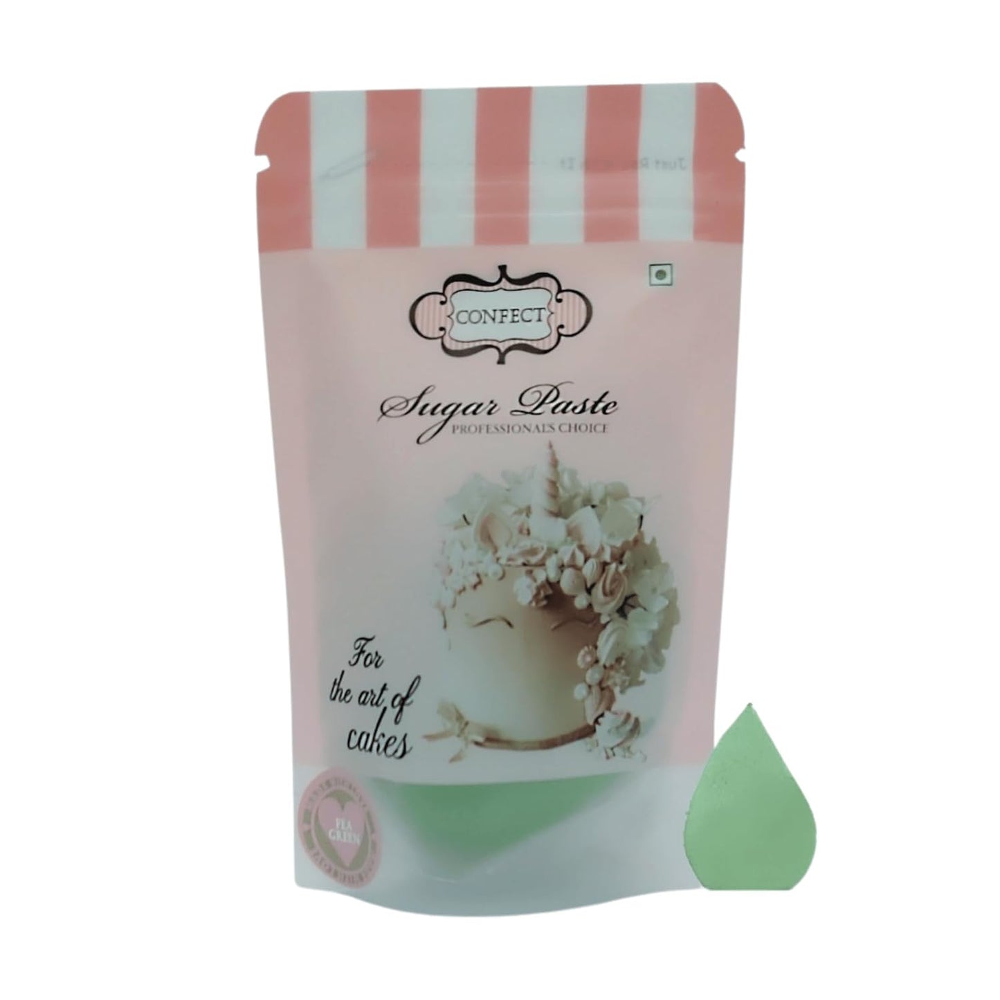 Confect Pea Green Fondant for Cake Decorating | Smooth &amp; Ready-to-Use Icing for Christmas Cakes, Cupcakes &amp; Holiday Treats | Vegan, Gluten-Free, Nut-Free, Palm Oil-Free – 8.8 Oz