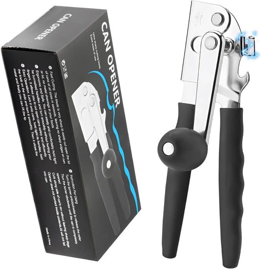 Commercial Can Opener,Stainless Steel Heavy Duty Hand Crank Can Openers with Comfortable Extra-long Handles,Ergonomic