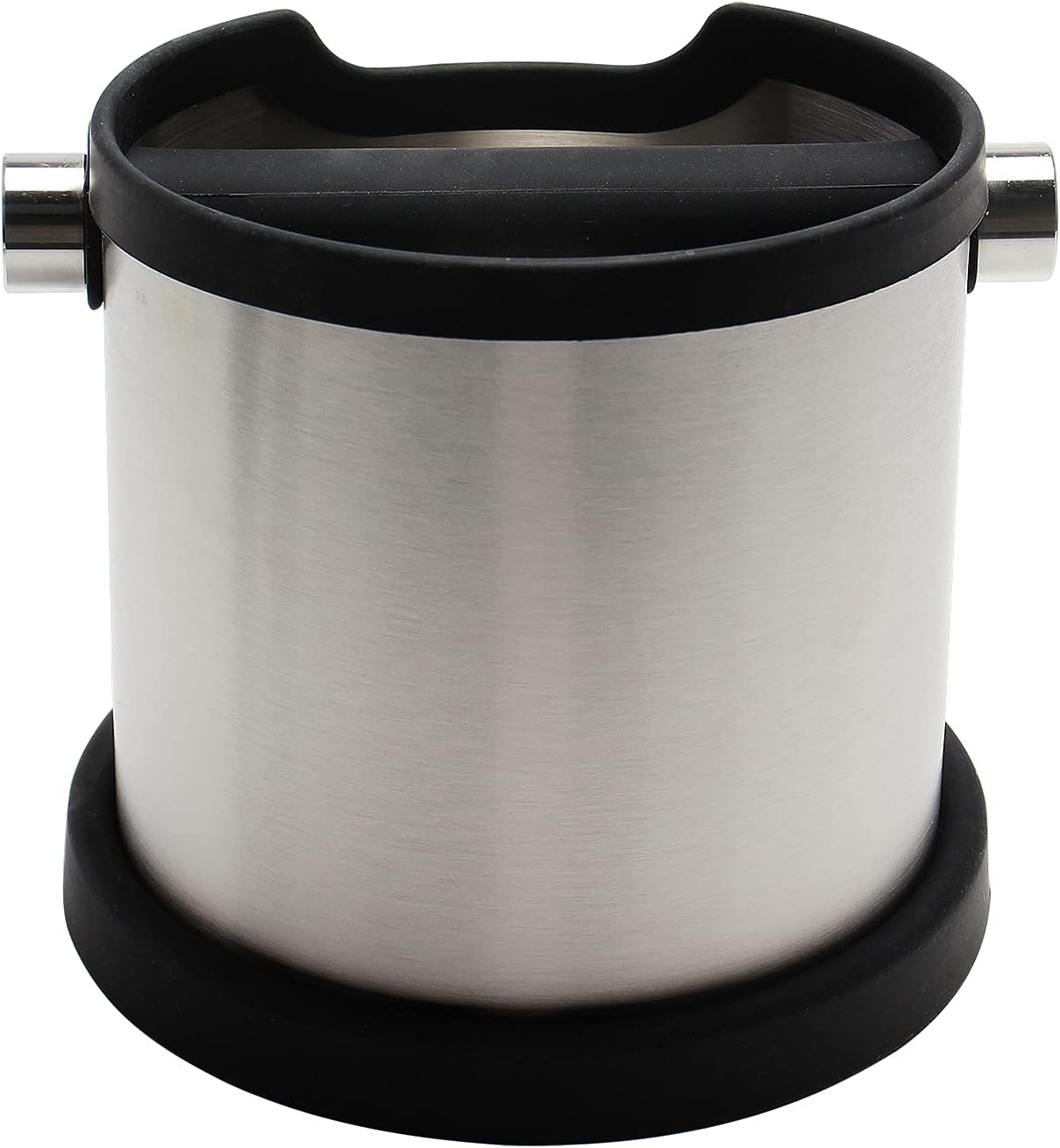 DIBTSA Espresso Knock Box, Capacity 60.8oz/1800ML Stainless Steel Coffee Grounds Container Waste Bin Coffee Tools for Barista and Non-slip Base (Silver)