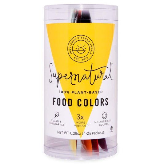Plant-Based Food Color Variety Pack by Supernatural, Food Dye Powders, 4 Natural Colors, No Artificial Dyes, Gluten Free,