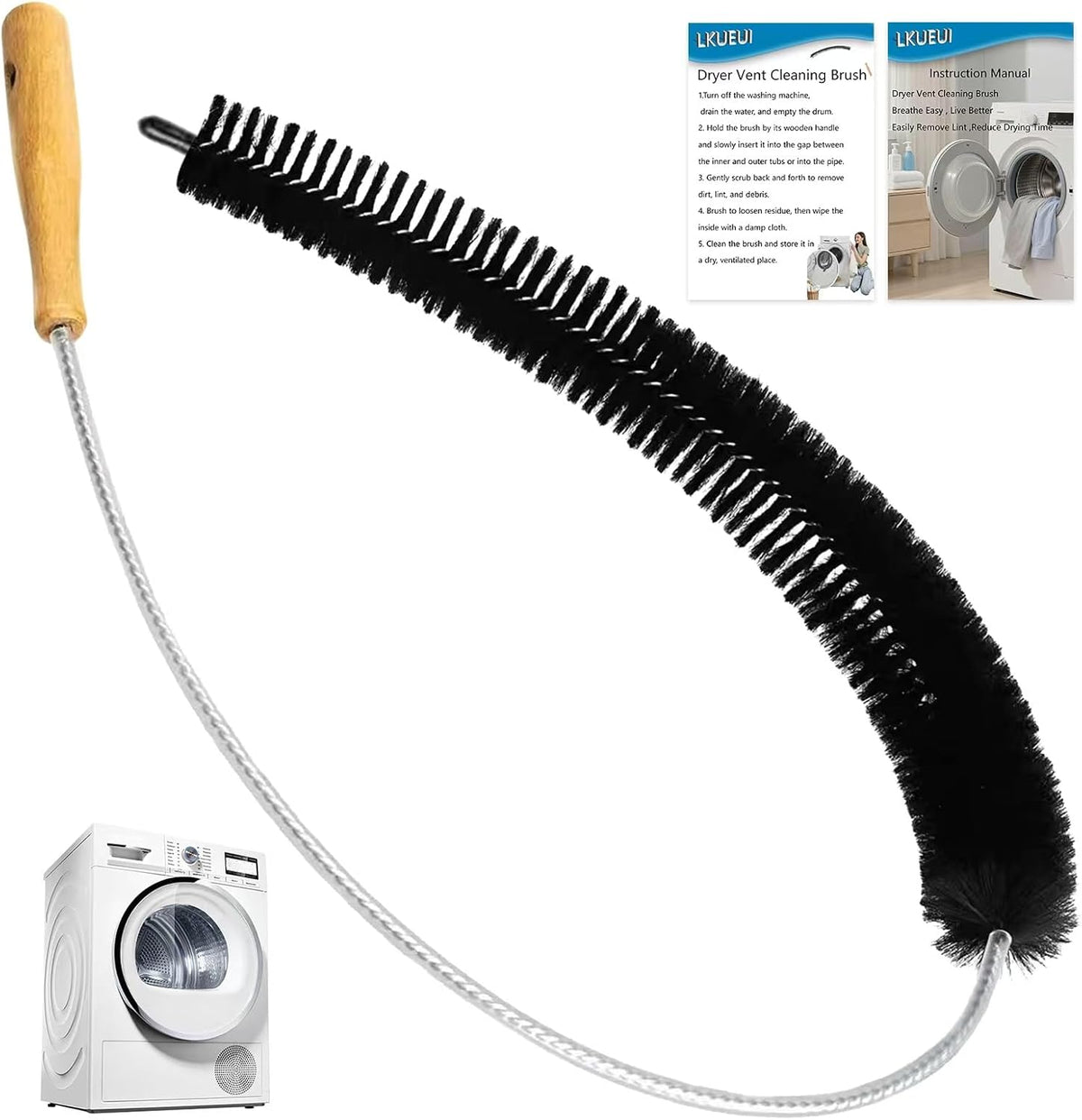 Dryer Lint Brush Vent Cleaner Tool 47.2 Inch Extra Long Flexible for Lint Trap Cleaning Tool Home Dryer Maintenance for DIY