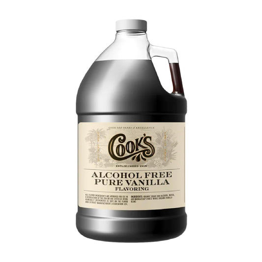 Cook's, Cookbook Alcohol Free Pure Vanilla Flavor Extract, Full Vanilla Fragrance With No Alcohol Afternotes, 128 Ounces (1