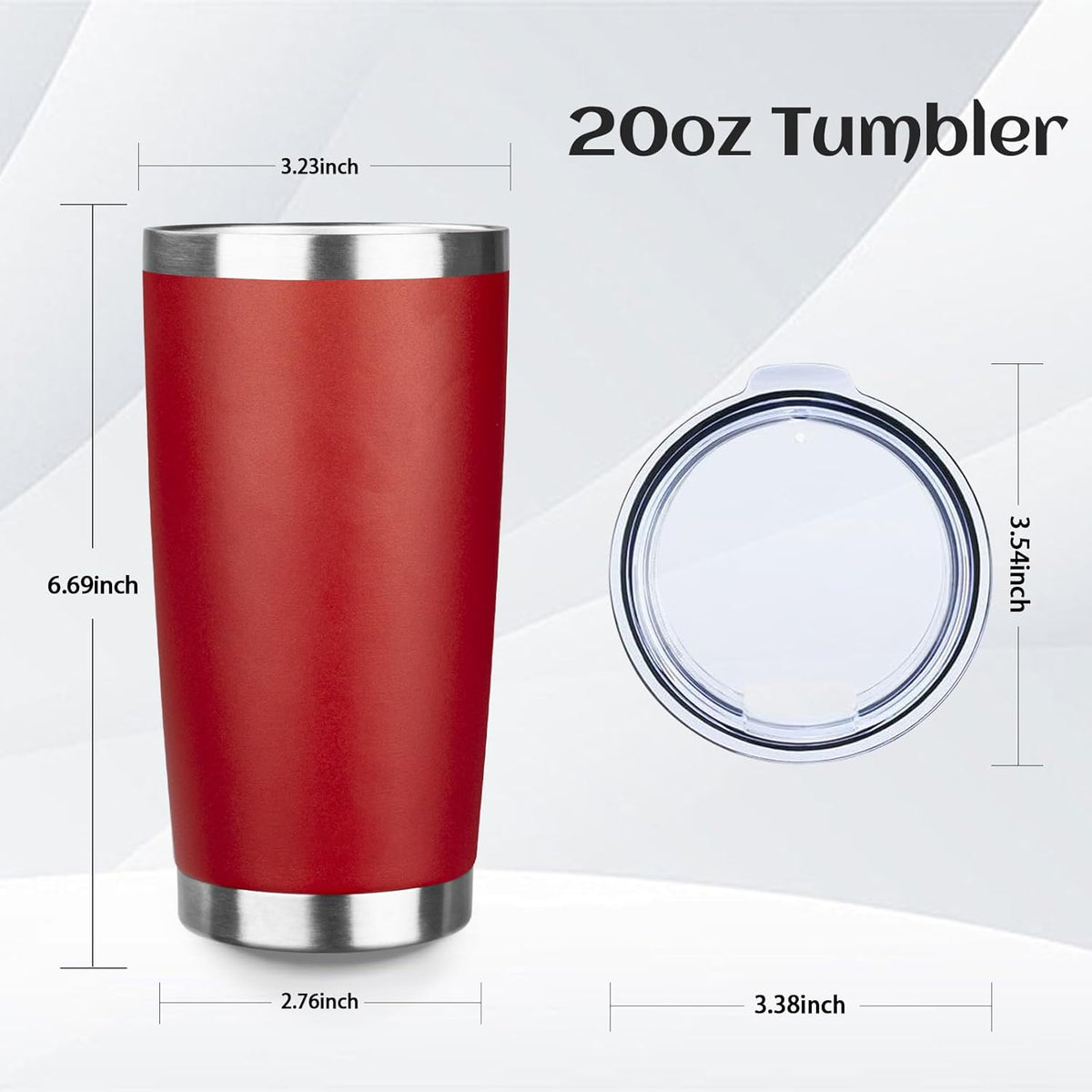 StarSpeed 20oz Tumbler Bulk with Lid, Stainless Steel Insulated Tumblers Double Wall Vacuum Insulated Travel Mug, Powder Coated Coffee Cups for Hot and Cold Drinks(Wine Red,1)