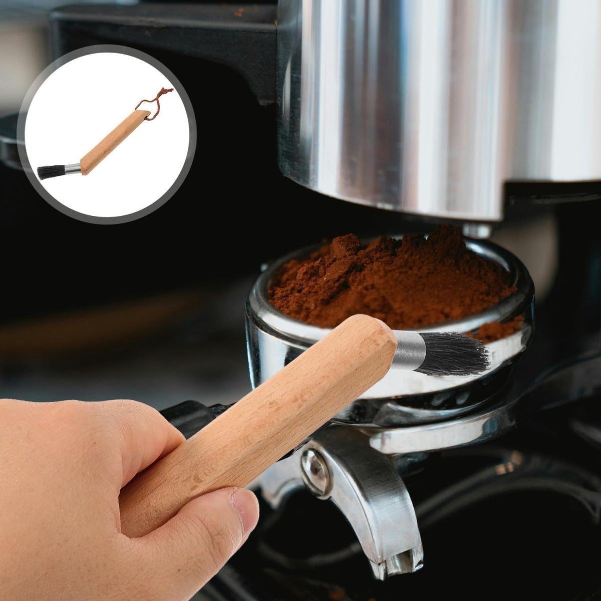 ARTIBETTER Coffee Cleaning Brush Espresso Machine Brush for Grinder and Coffee Grinder Cleaning Soft Bristles Machine Cleaning for Hard-to-Reach Areas 7.08 in