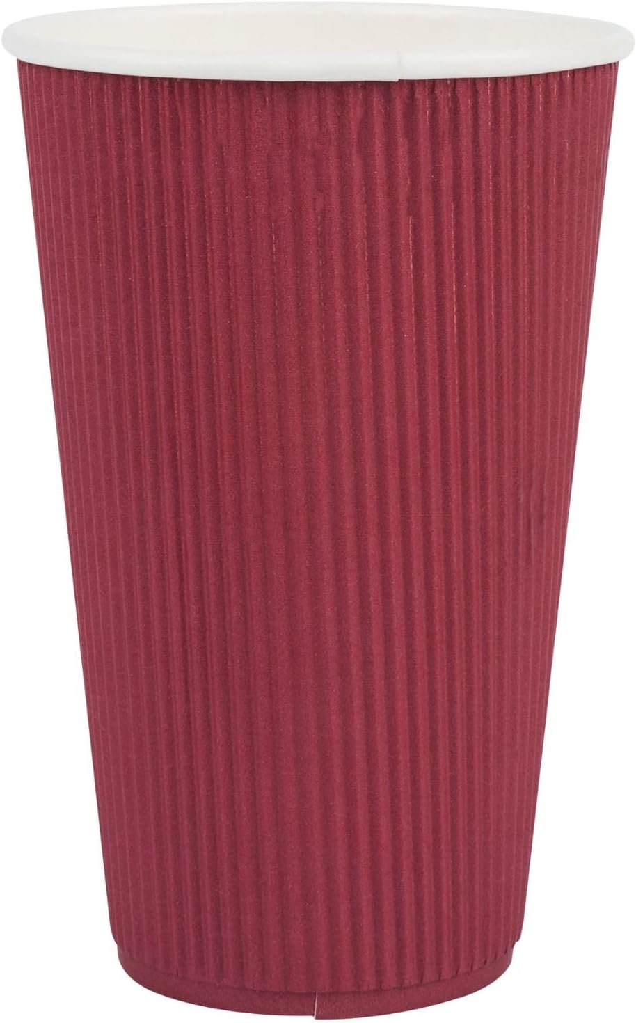 Restaurantware Ripple Wall Coffee Cups 500 Count 16 Ounce Insulated Crimson Paper Cups, Rolled Rim Spill-Resistant Disposable Paper Non-Slip for Coffee, Beverages