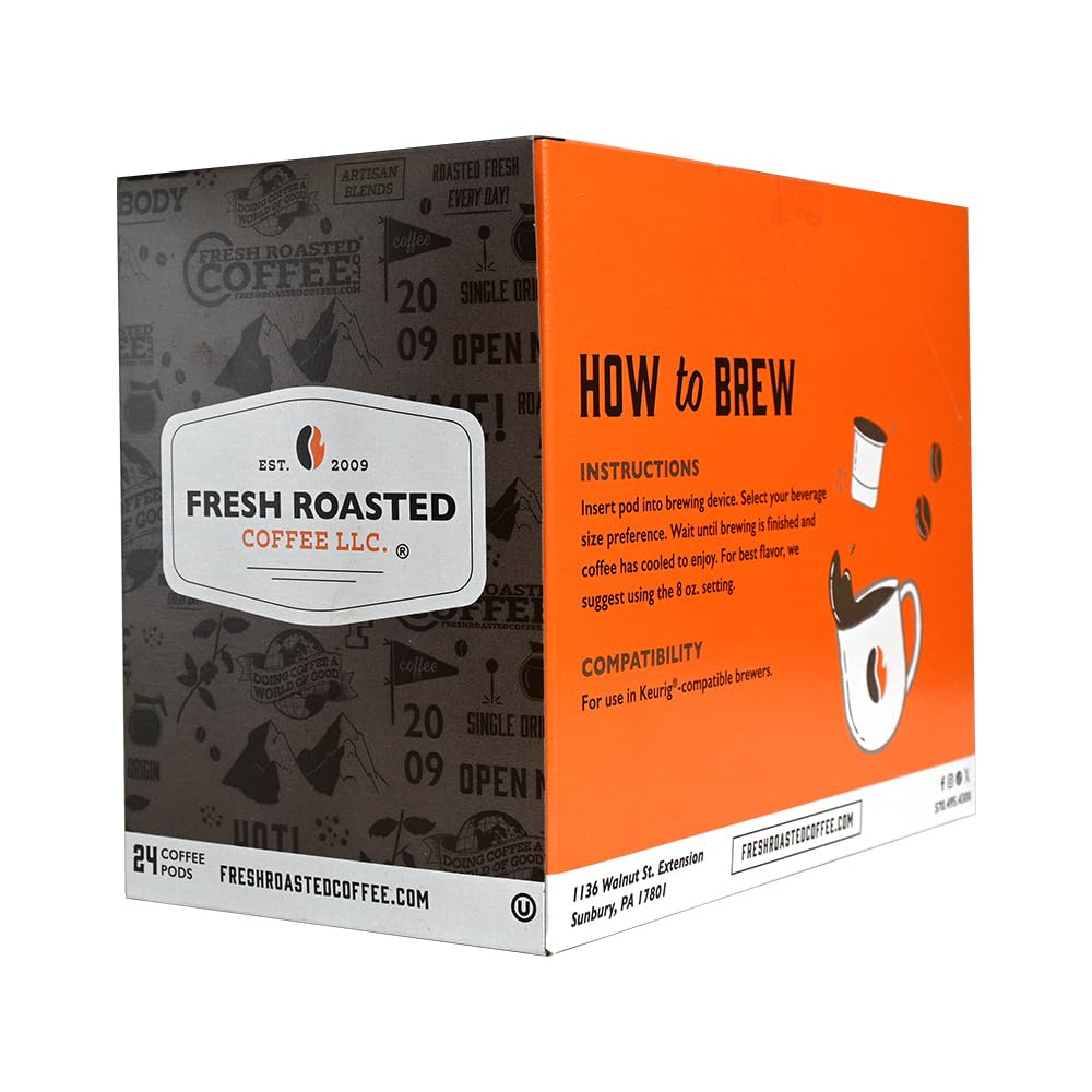 Fresh Roasted Coffee, Costa Rica Tarrazu K-Cup Pods for Keurig Brewers, Medium Roast, Kosher, 24 Count (Pack of 3)