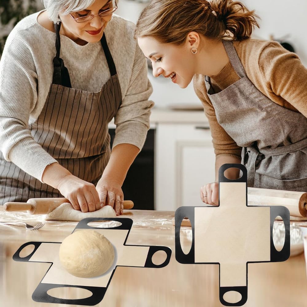 Silicone Bread Sling Mat - Reusable Sourdough Bread Making Loaf Pan Lifter Liner Non-stick &amp; Easy Clean Dough Transfer Mats with 4 Handles Fits for 9x5" or 1.5lb Loaf Pans
