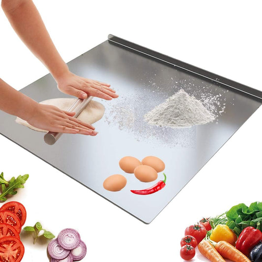 LandHope Large Cutting Board 304 Stainless Steel Cutting Board Metal Baking Mat Non Stick Thick Board Cutting Fruit