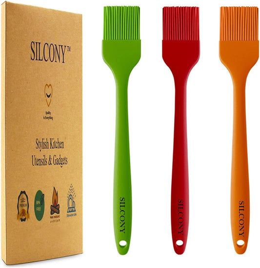 10" Silicone Pastry Basting BIG SIZE Brushes Heat Resistant BPA Free for BBQ Grill Barbecue & Kitchen Baking Cooking