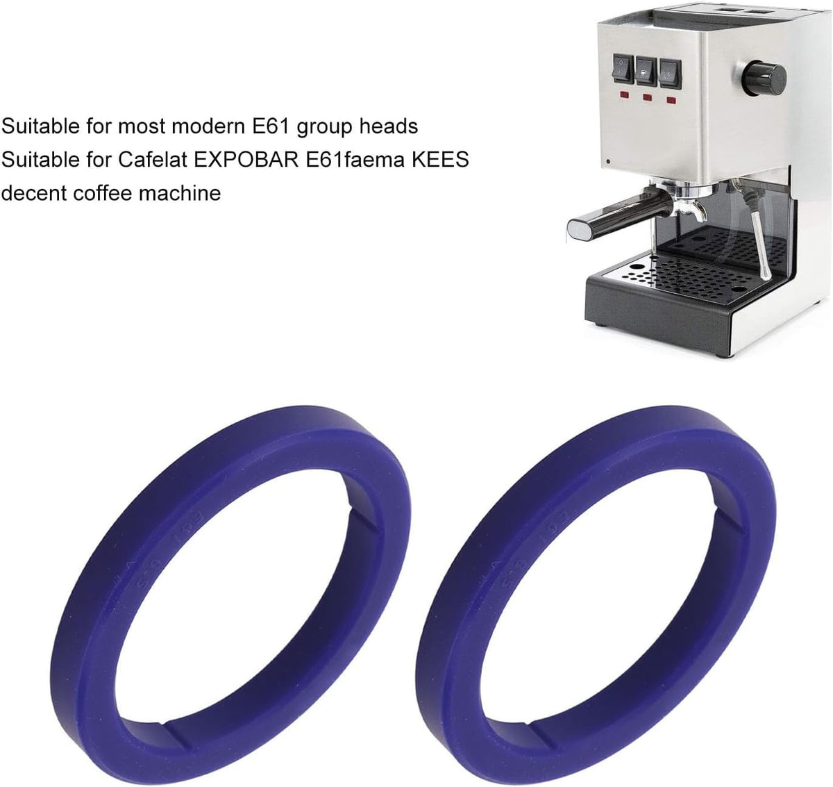AUNMAS 2PCS Silicone E61 Group Gasket Brew Head Sealing Ring 7.3cm Diameter 8.5mm Thickness Leak Prevention Easy Installation Wide Compatibility