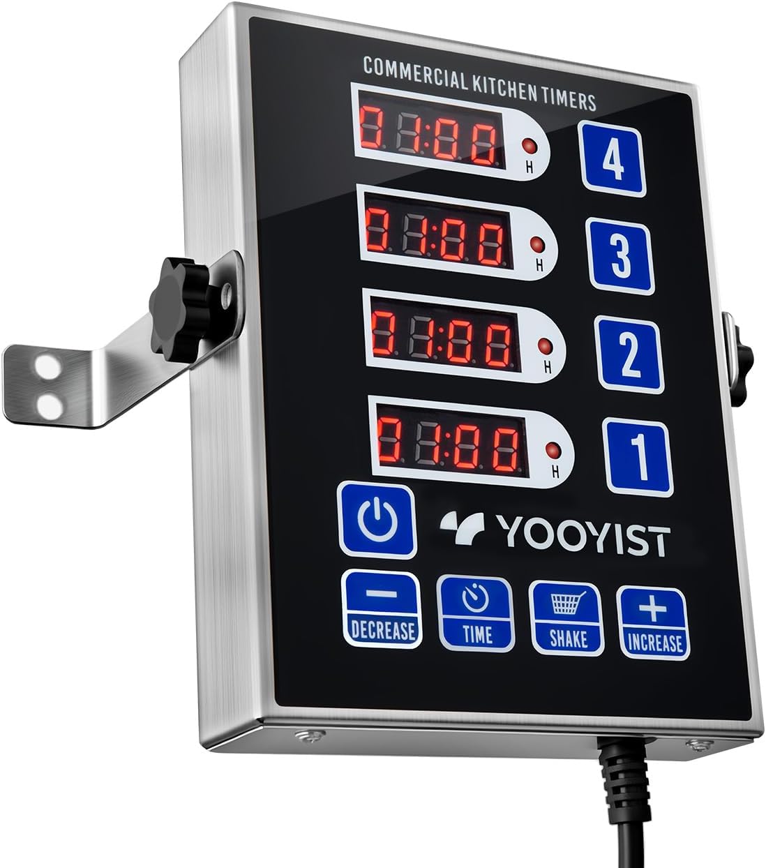 Commercial 4 Channel Digital Kitchen Timer Loud Alarm Cook Timer