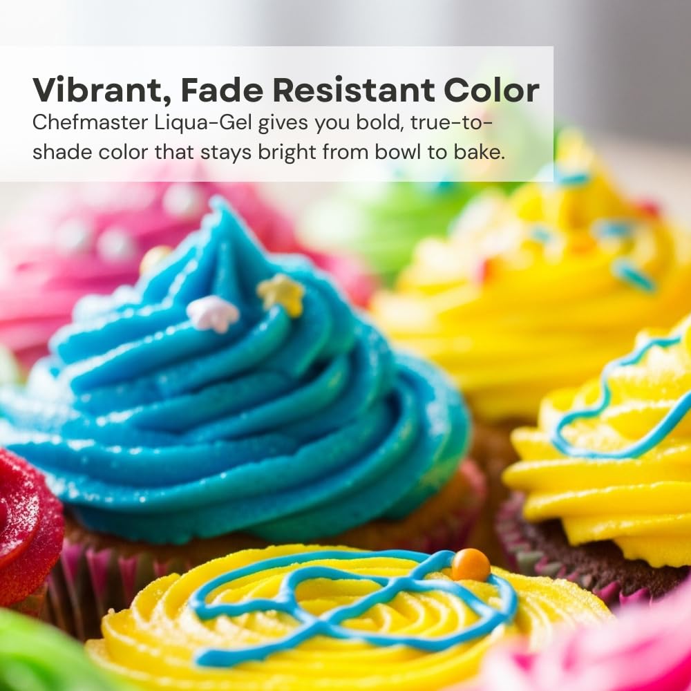 Chefmaster Violet Liqua-Gel® Food Coloring | Vibrant Color | Professional-Grade Dye for Icing, Frosting, Fondant | Baking &amp; Decorating | Fade-Resistant | Easy-to-Use | Made in USA | 2.3 oz