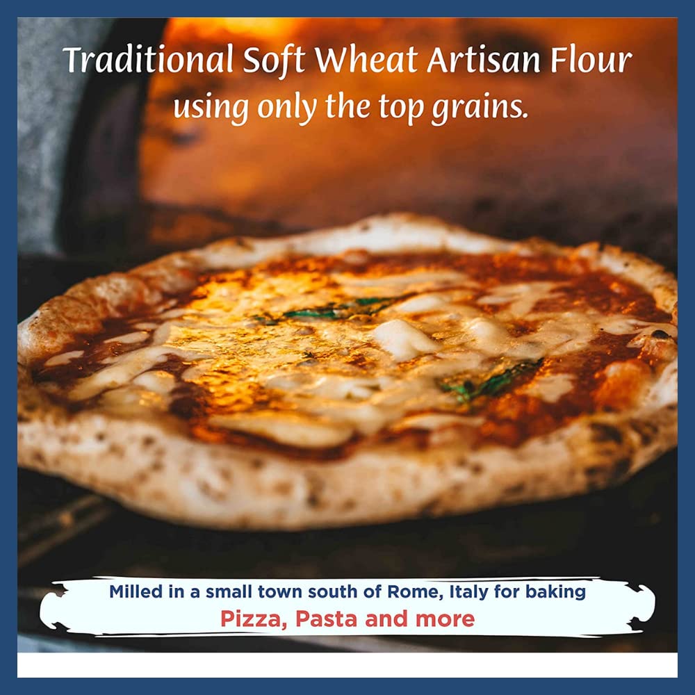 POLSELLI Classica, Type "00" Double Zero Flour, All-Natural, 1 kg (2.2 lbs) | Fine-Milled Italian "00" Soft Wheat Flour For Pizza, Bread And Pasta, All-Natural, Unbleached, Non-GMO, Product Of Italy.