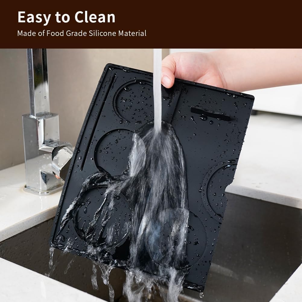 watchget Silicone Espresso Tamping Mat Tamp Station, Black | Non-slip, heat-resistant, protects countertop, fits 51/54/58mm Tools,Espresso Accessory for Home Baristas Bar Coffee Shop