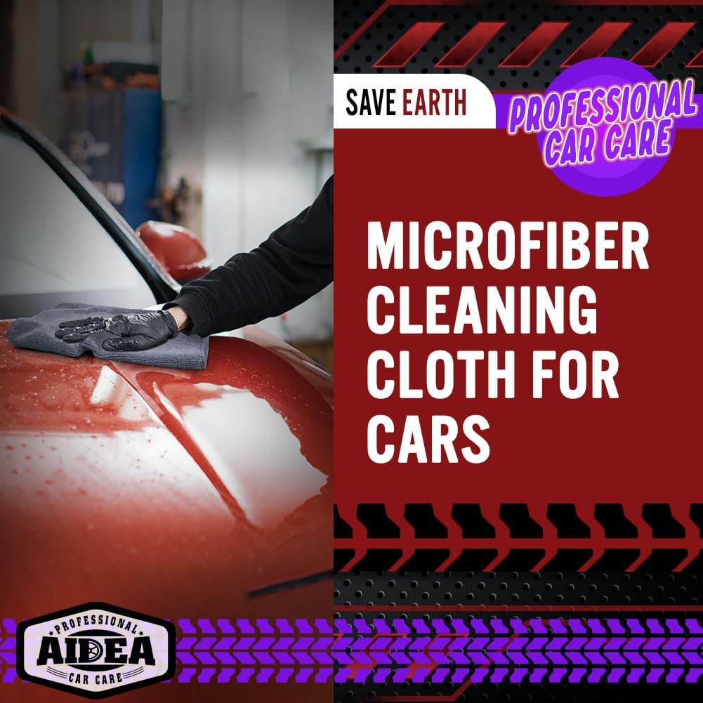 AIDEA Microfiber Cleaning Cloth Grey 10PK, Microfiber Towels 12"×12"