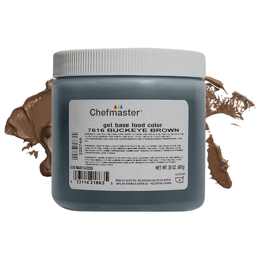 Chefmaster Buckeye Brown Gel Food Coloring | Vibrant Color | Professional-Grade Dye for Icing, Frosting, Fondant | Baking &
