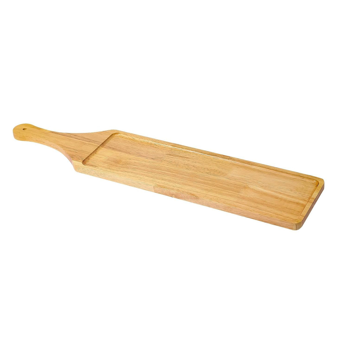Premium Rubberwood Charcuterie Board with Handle – Durable Wooden Serving Platter for Cheese, Meat, and Appetizers – Perfect for Entertaining