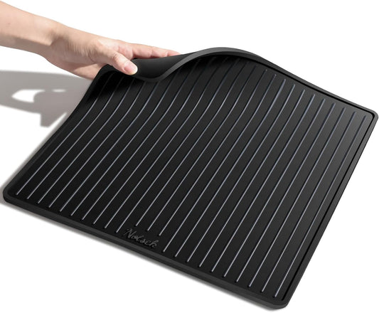 Silicone Coffee Mat for Breville 870/880, 13.78 x 13.78inch, 0.24in Raised Lip Spill-proof, Under Coffee Maker, Coffee Pot