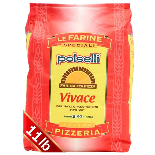 Vivace, Tipo "00" Double Zero Flour, OO Flour, Napoletana, Romana, Traditional Pizza Dough Mix, Pasta, Bread, (5 kg) 11 lbs