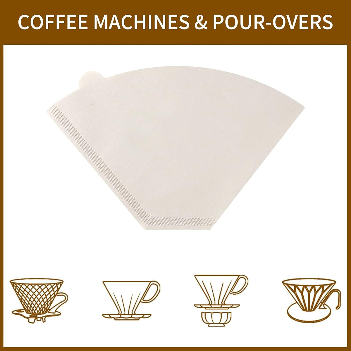 200 Count Coffee Filters #4, Cone Coffee Filter 8-12 Cup, White