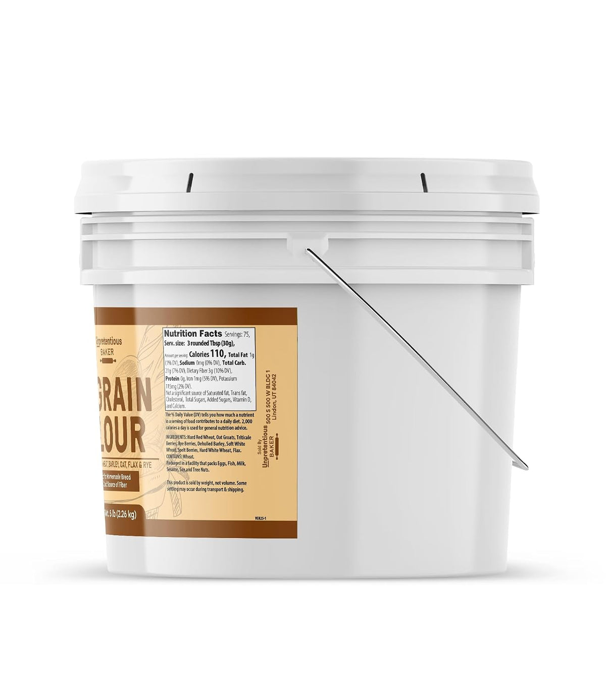 Unpretentious, 9 Grain Flour, 5 Lb | For baking, cooking, and pantry use
