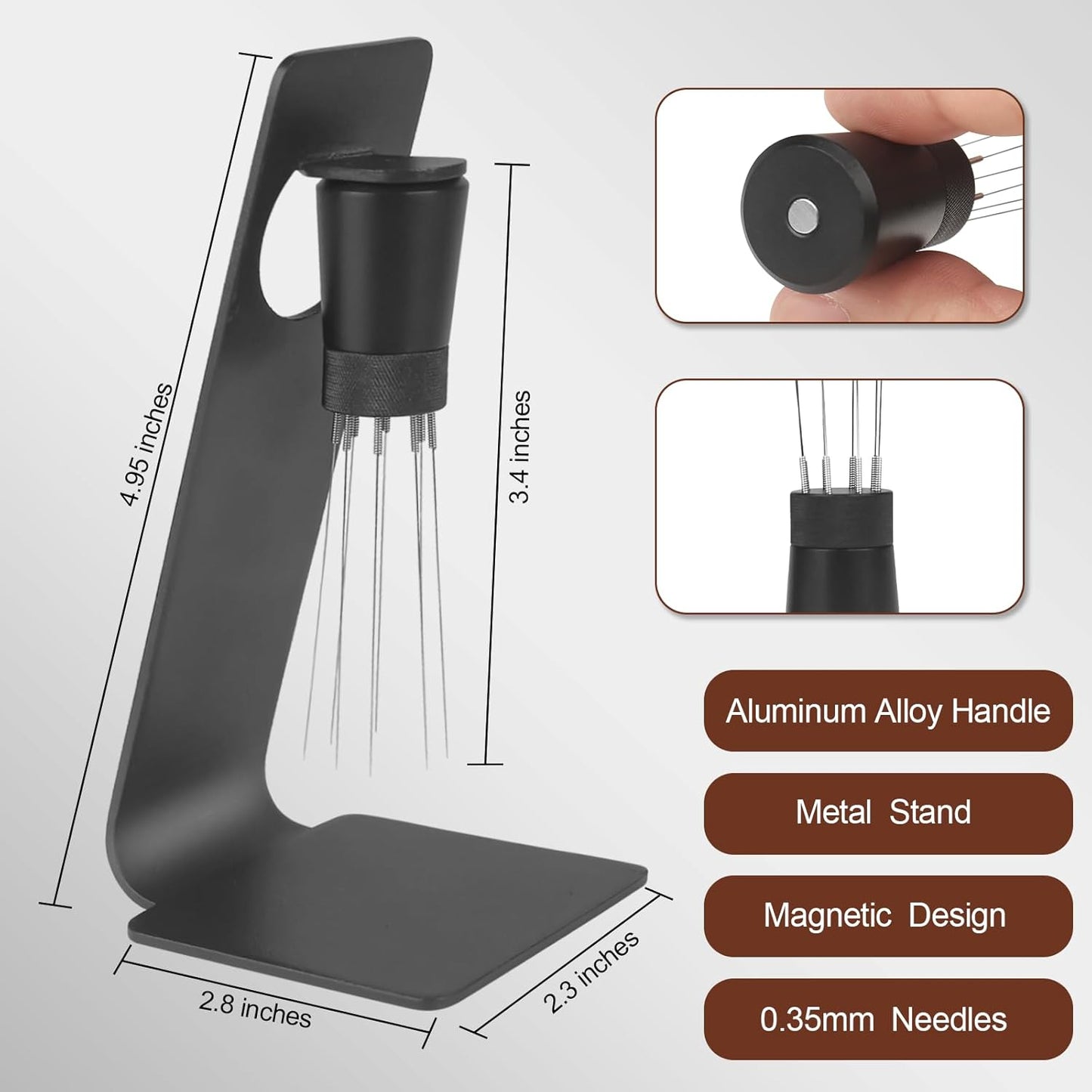 51mm Espresso Tamper Kit - Dual-Spring Calibrated Coffee Tamper, 8-Needle WDT Tool Espresso Distribution Tool, Magnetic Aluminum Dosing Funnel, Reusable Puck Screen, Fit for 51mm Portafilters