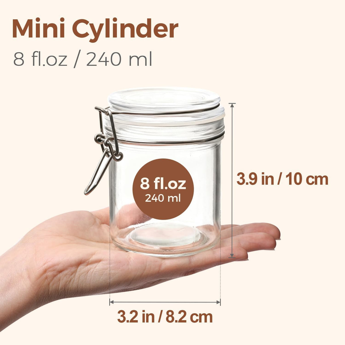 ComSaf Small 8 oz Glass Jars with Airtight Lids 12 Pack Jam Pantry