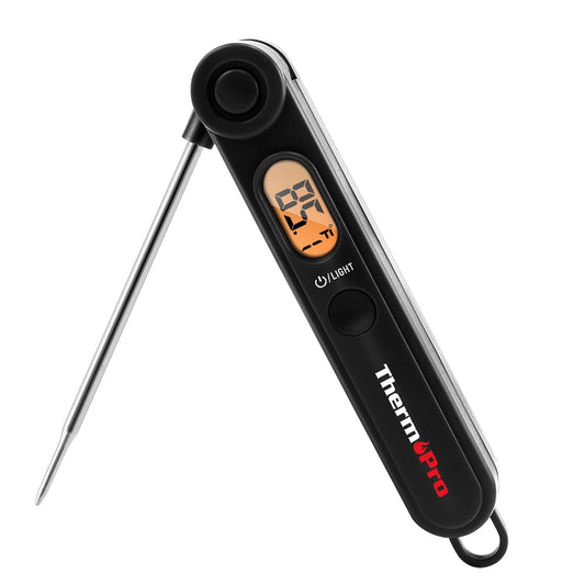 ThermoPro Digital Meat Thermometer with Temperature Indicator, Instant Read Food Thermometer with Probe and Backlight for