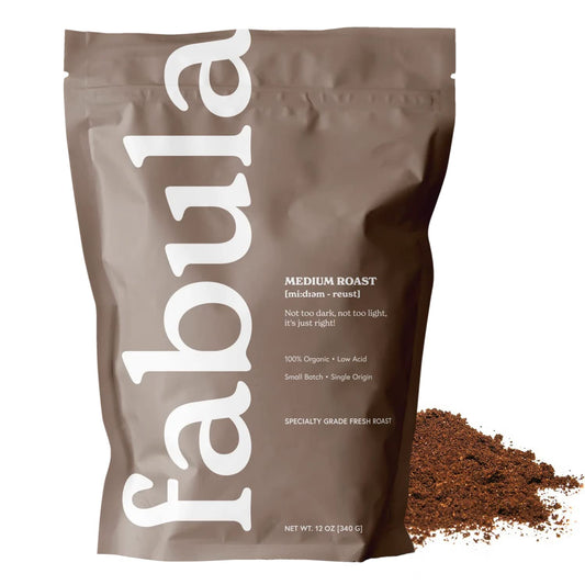 Fabula Organic Coffee for French Press, Low Acid Coffee Freshly Ground - Non-GMO - No Mold - Mycotoxins Pesticides Free -