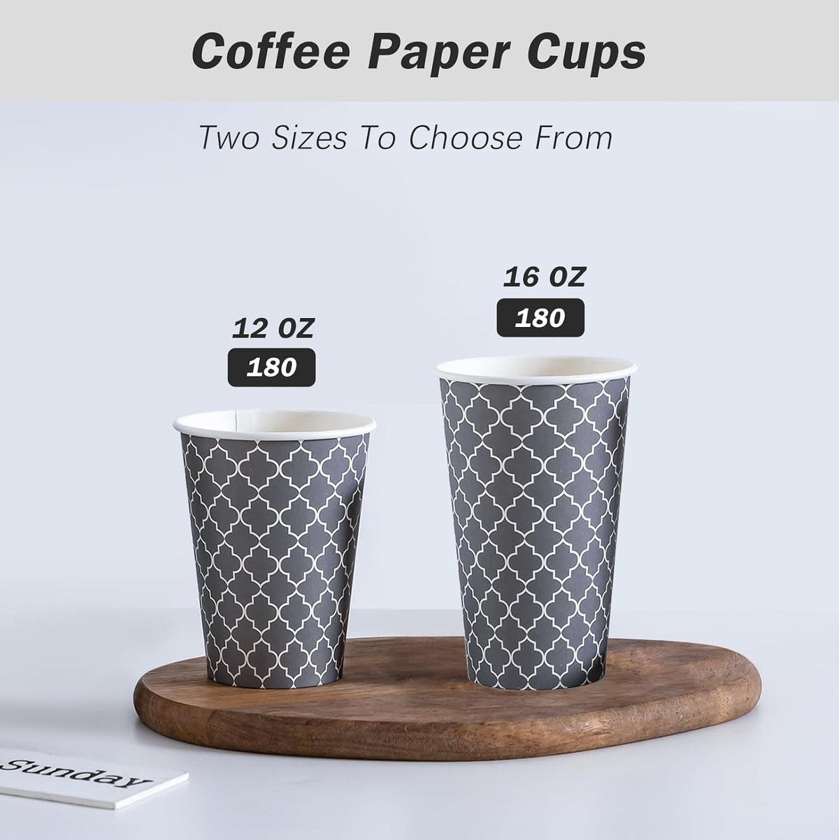Lamosi Coffee Cups 12 oz 500 Pack, Disposable Paper Coffee Cups, Hot Cups