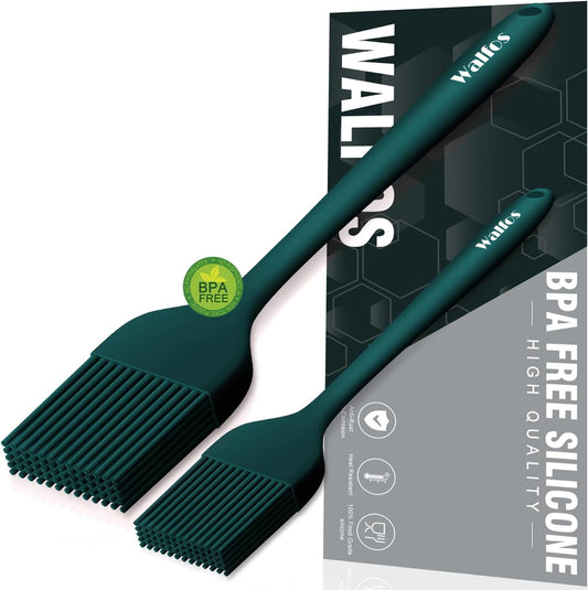 Walfos Silicone Basting Pastry Brush, 2 Size Pastry Brush Set, Perfect for BBQ Grill Kitchen Cooking, BPA Free and