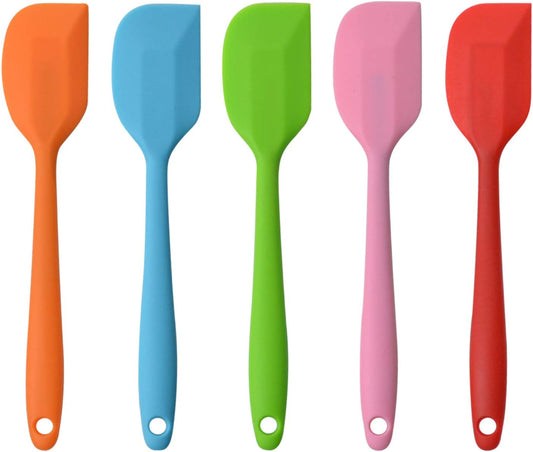 Silicone Spatulas, 8.5 inch Small Rubber Spatula Seamless One Piece Design Heat Resistant Non-Stick Flexible Scrapers Baking