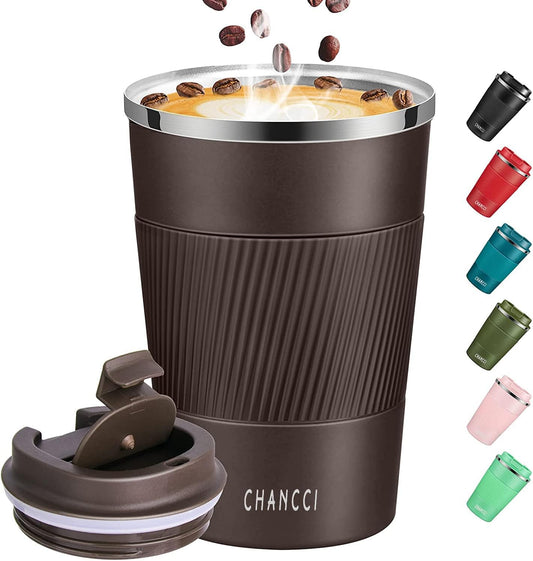 Travel Coffee Mug Spill Proof Leakproof 12 oz Insulated Coffee Mug with Screw Lid, Stainless Steel Vacuum Tumbler Reusable