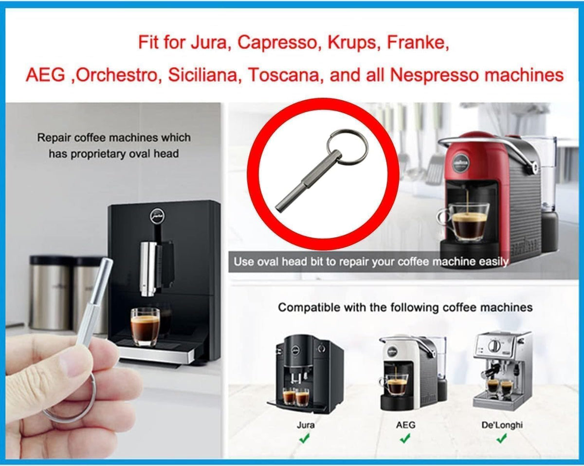 Premium Coffee Machine Repair Key and Wrench Set with Gasket - Portable Stainless Steel Tools for Jura Capresso, Enhanced with Magnetic Feature