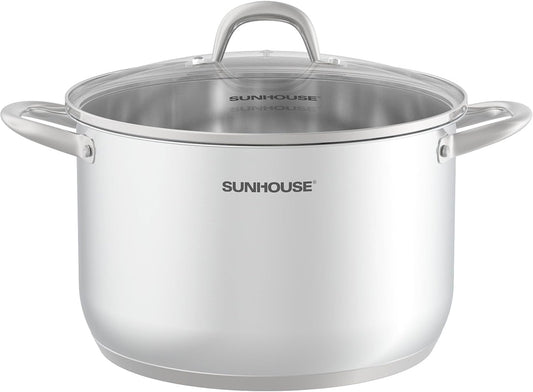 SUNHOUSE 16 Quart Stock Pot with Lid, Stainless Steel Large Pot for Cooking