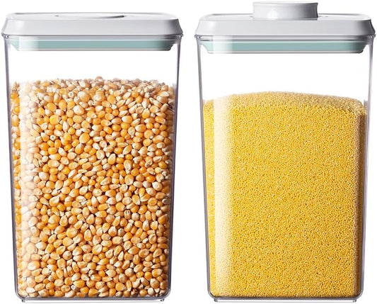Food Storage Containers with Lids,2.9Qt 2Pcs Airtight Pop Food Storage Containers, BPA-Free Stackable Kitchen Pantry