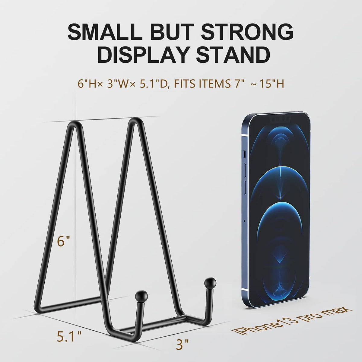 3 Pack 6 Inch Plate Stands for Display - Metal Picture Stand Plate Holder