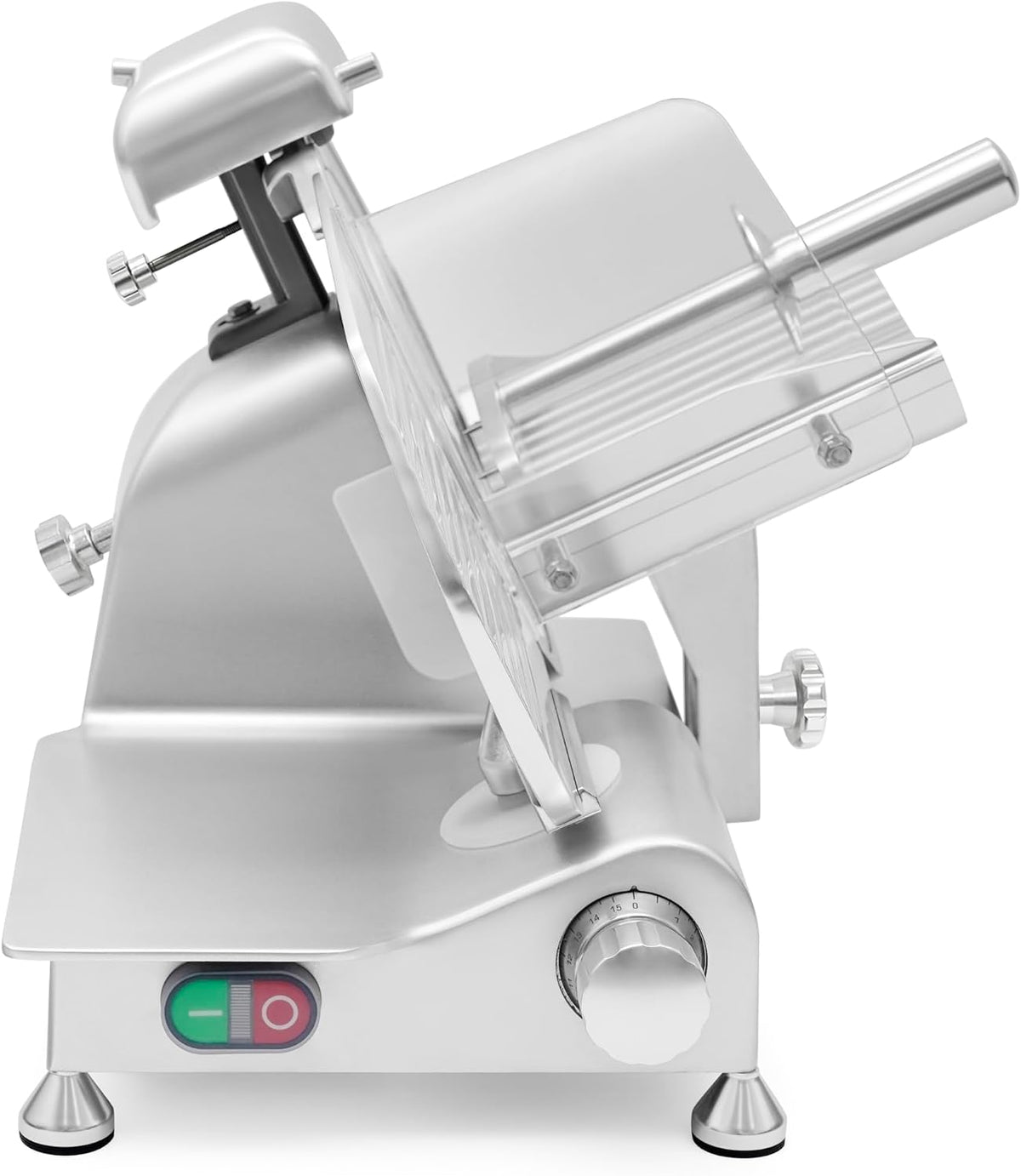 MS-10ES All Metal 320W Electric Meat Slicer 10-Inch with 304 Stainless Steel Blade &amp; Extended Back Space, Frozen Meat/Cheese/Food Slicer Low Noise Commercial and Home Use [ ETL, NSF Certified ]