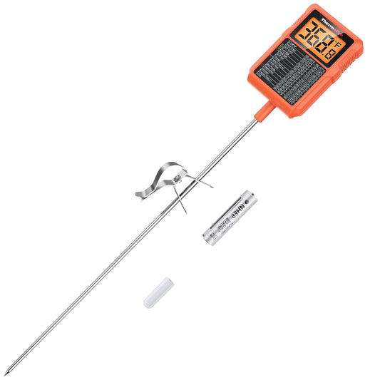 ThermoPro TP510 Waterproof Digital Candy Thermometer with Pot Clip, 10" Long Probe Instant Read Food Cooking Meat