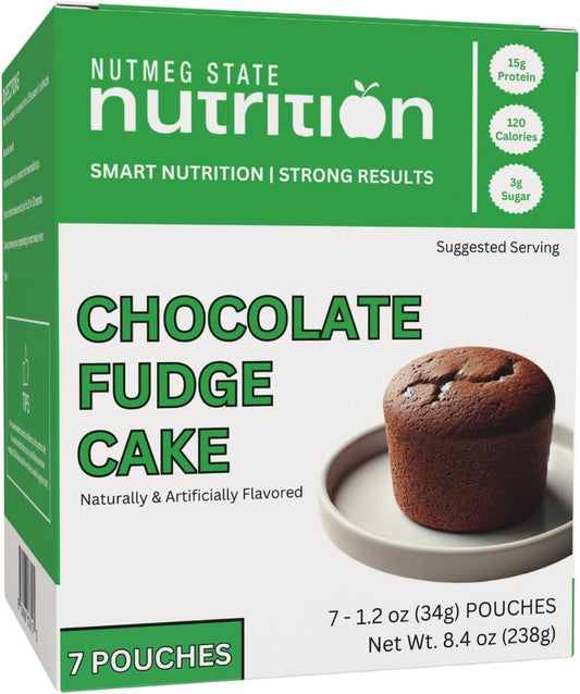 Nutmeg State Nutrition - High Protein Chocolate Mug Cake Mix, 15g Protein, 120 Calories, 3g Sugar, Low Fat, 7 Servings Per