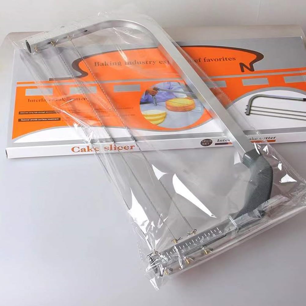 Professional Cake Leveler Slicer Cutter 4-Layer Stainless Cutter | Commercial Use, Cake Slicer for Even Slices, Stainless Steel, Large Bread Cutter Toast Cutting Saw, 1-9 cm Adjustable