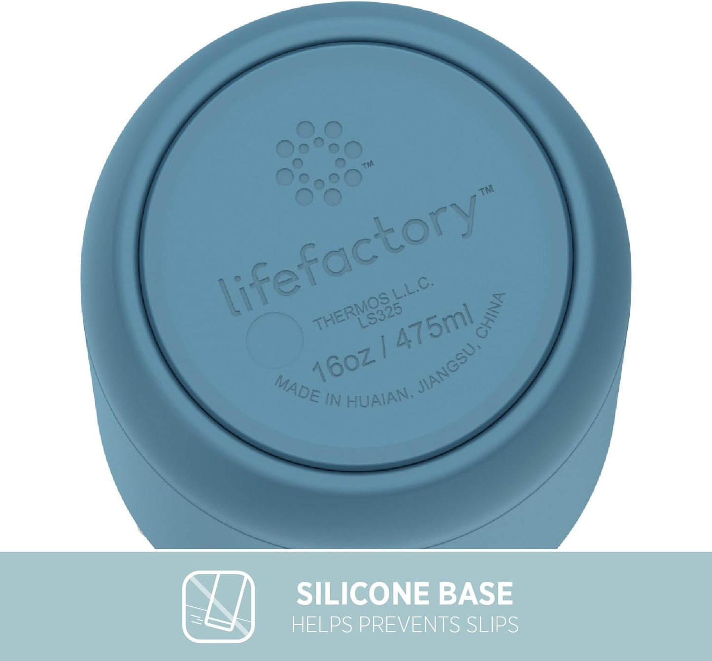 Lifefactory 16oz Stainless Steel Sports Bottle with Chug Cap, Dark Denim | Vacuum Insulated, Chug Cap, Carry Handle, BPA Free, Reusable, Dishwasher Safe