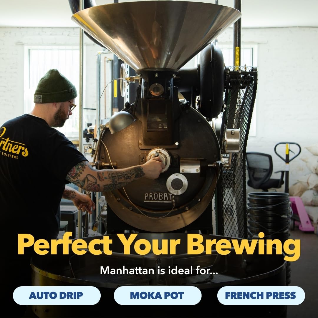 PARTNERS COFFEE ROASTERS - Whole Bean Coffee (Manhattan - Dark Roast) 12oz - Rich