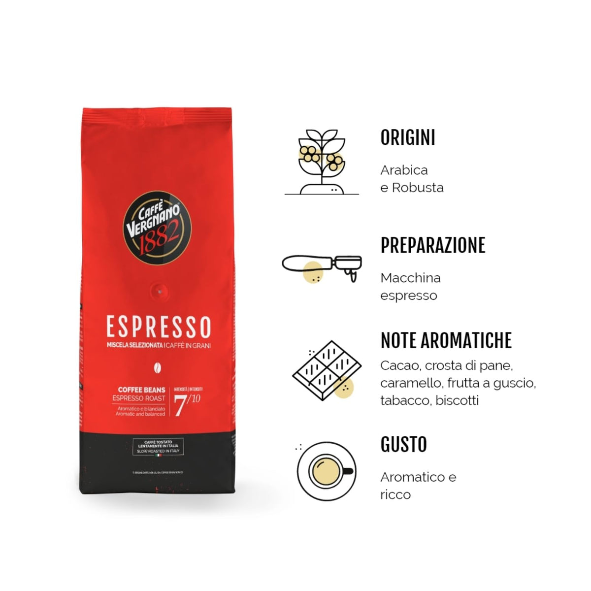 Caffe Vergnano Espresso Whole Bean Coffee