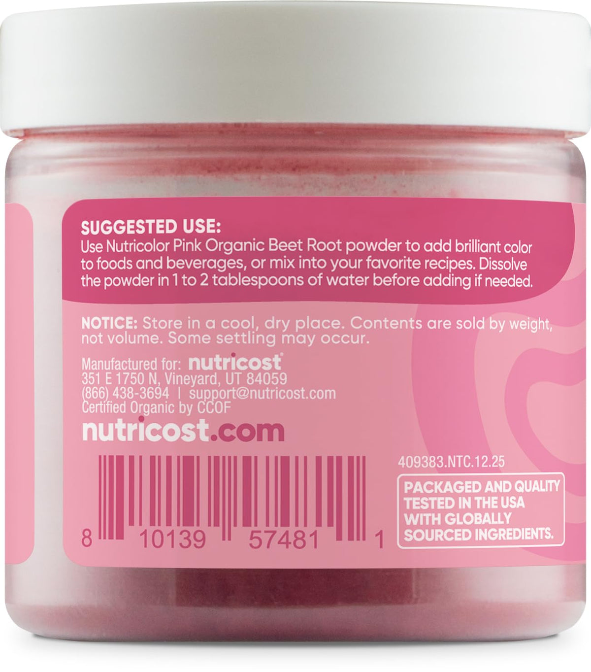 Nutricost Pink Plant Based Food Coloring From Organic Beet Root Powder