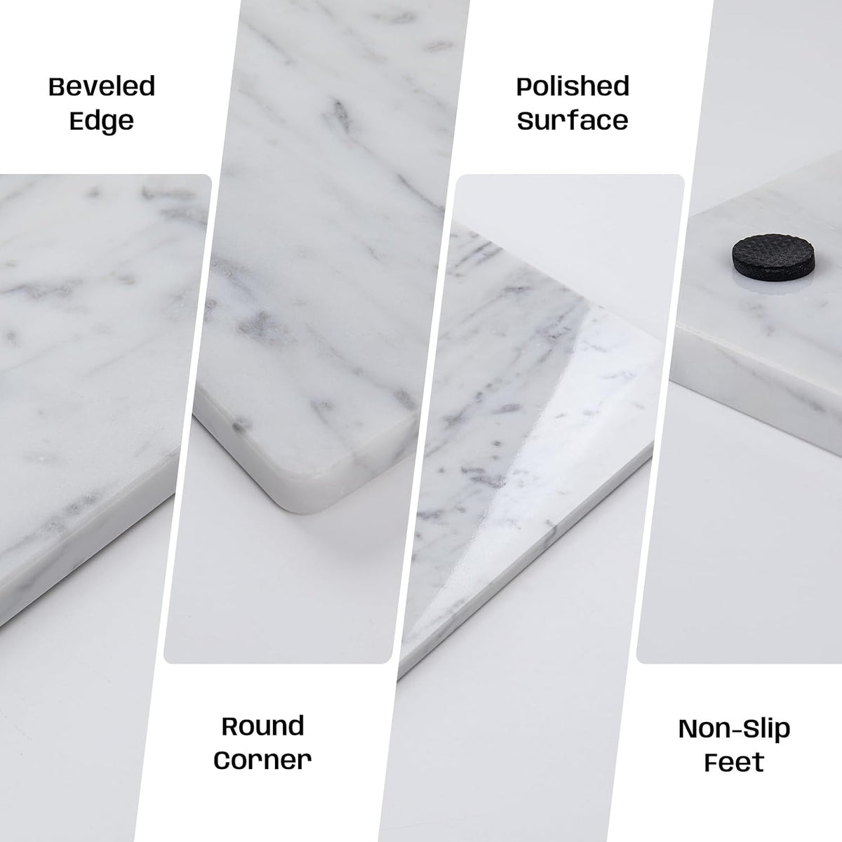 Carrara White Marble Cutting Board, 16×20 Inch Marble Pastry Board