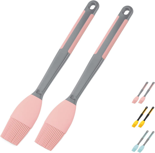 2Pcs Grill Basting Brush - Extra Long Silicone Basting Pastry Brush for Grilling 2inch Wide,Heat Resistant Brushes Spread